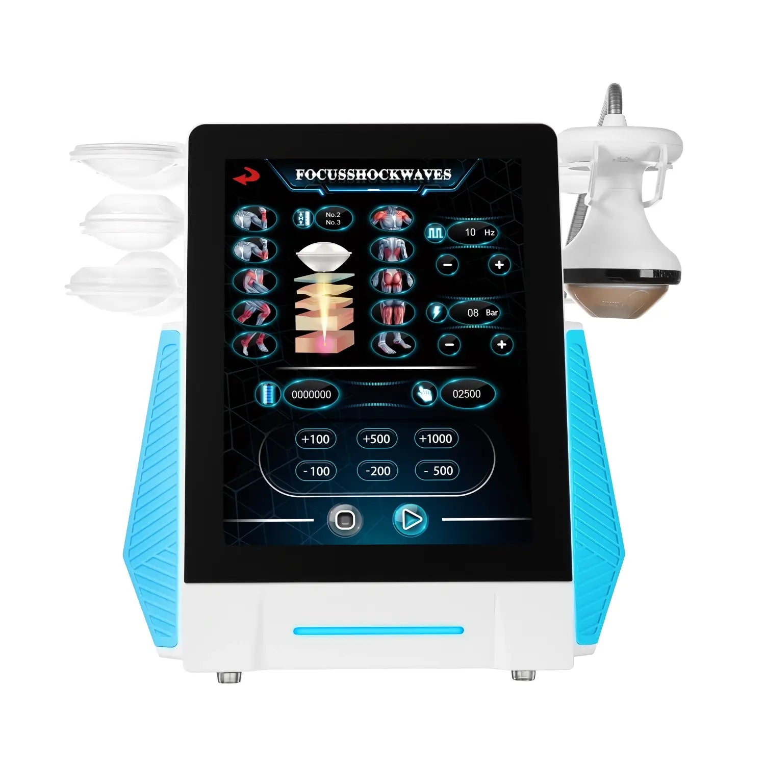 Focused Shockwave Therapy Machine | Deep Tissue Acoustic Energy Physiotherapy Device
