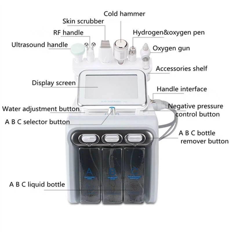 6in1 Hydra Microdermabrasion Hydro Dermabrasion Water Deep Peeling Machine - Lazzybeauty