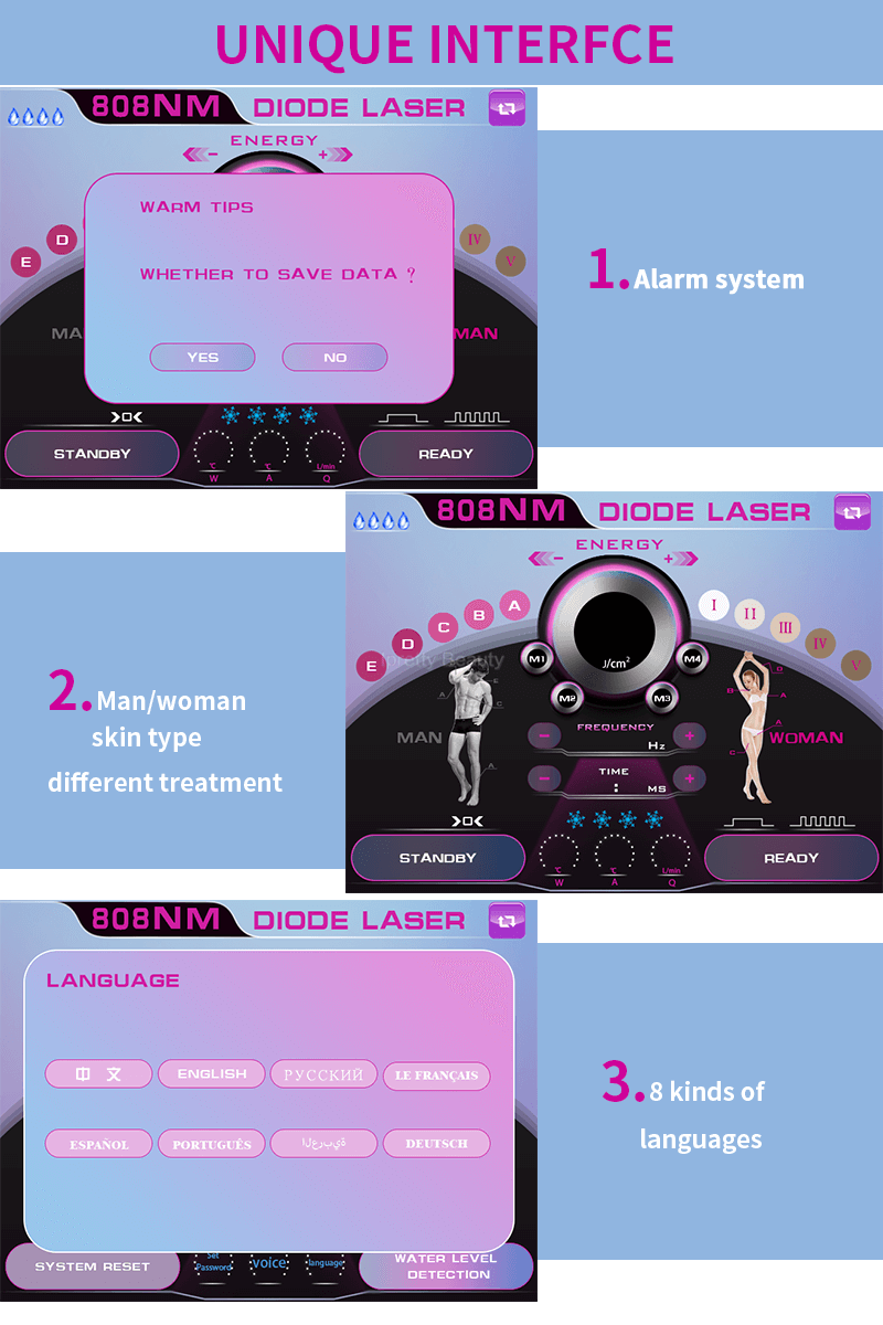 Painless 808nm Diode Laser Permanent Hair Removal Salon Beauty Machine