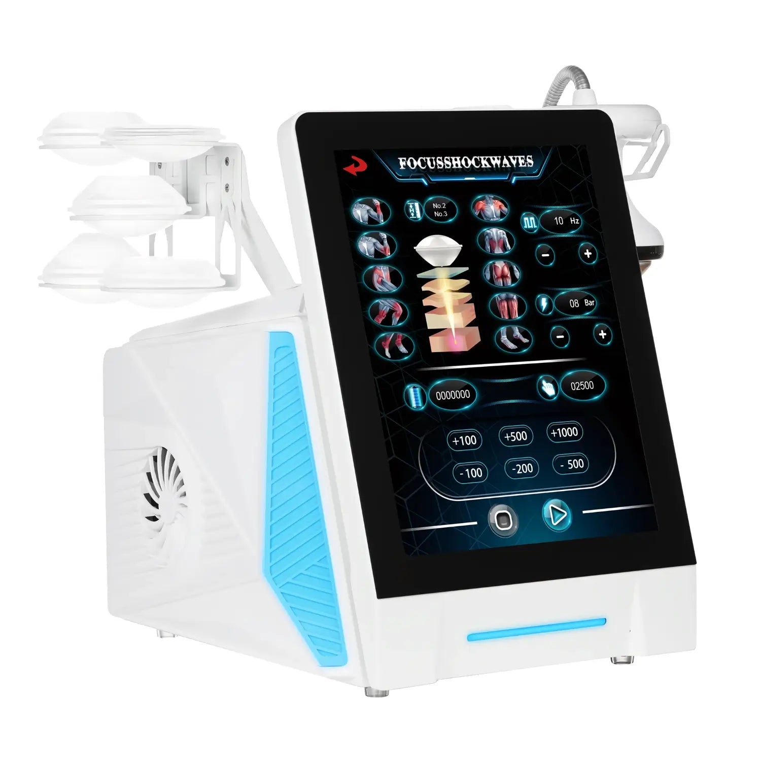 Focused Shockwave Therapy Machine | Deep Tissue Acoustic Energy Physiotherapy Device