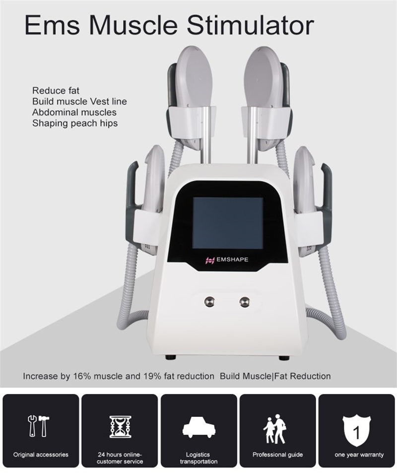 Portable 4 Handle EMS Muscle Stimulator Fat Reduce EMS Sculpt Machine