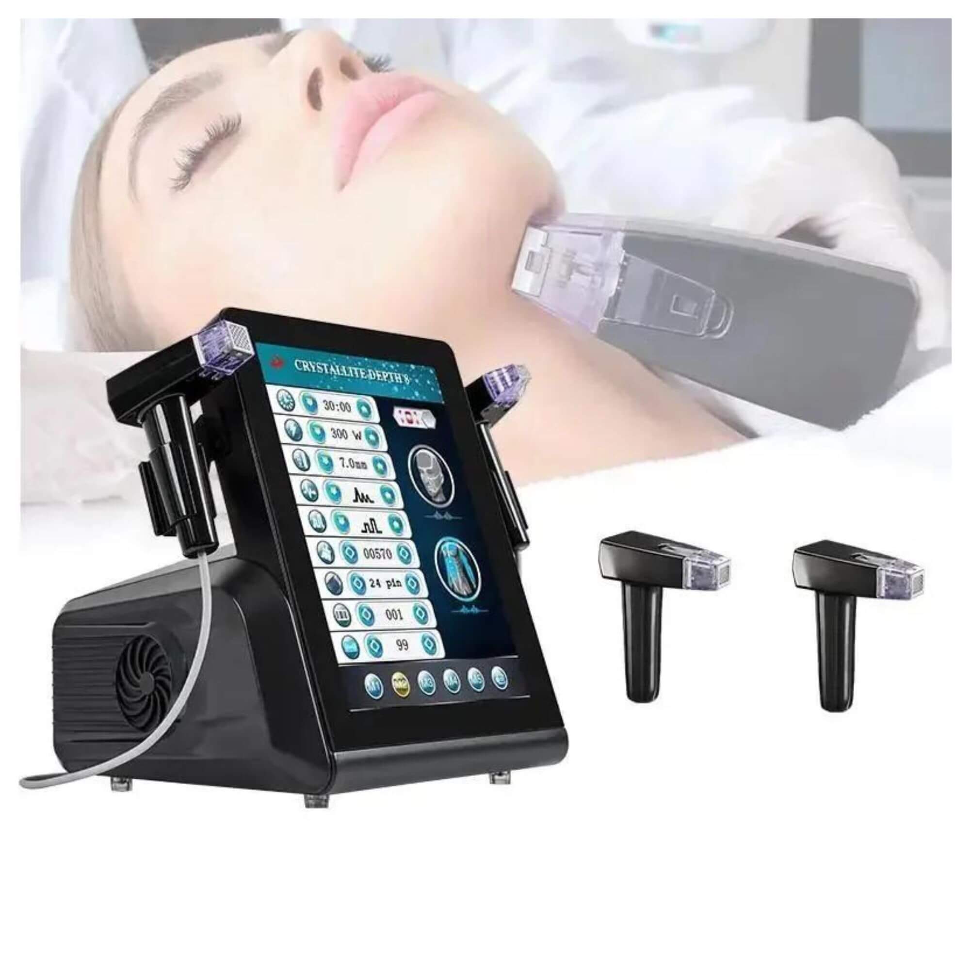 At-Home RF Microneedling Machine for Wrinkles, Scars, and Skin Firming (Max. 8mm Depth)