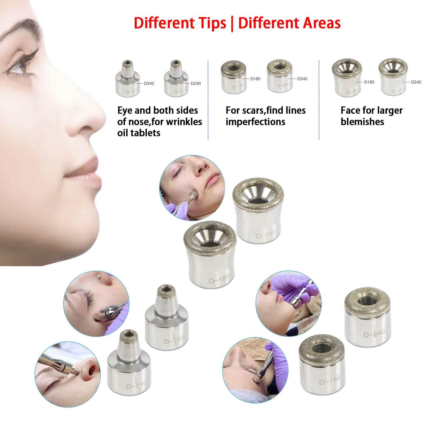 6pcs Dermabrasion Replacement Tips for Microdermabrasion Machine - Lazzybeauty
