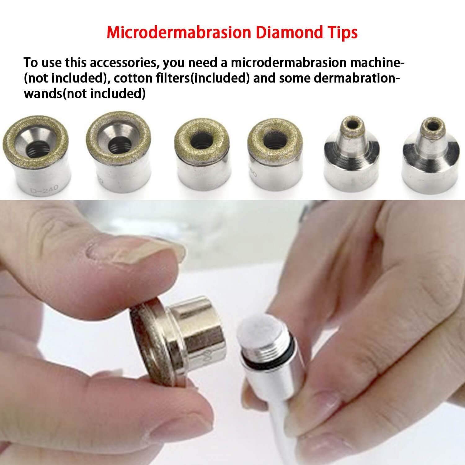 6pcs Dermabrasion Replacement Tips for Microdermabrasion Machine - Lazzybeauty
