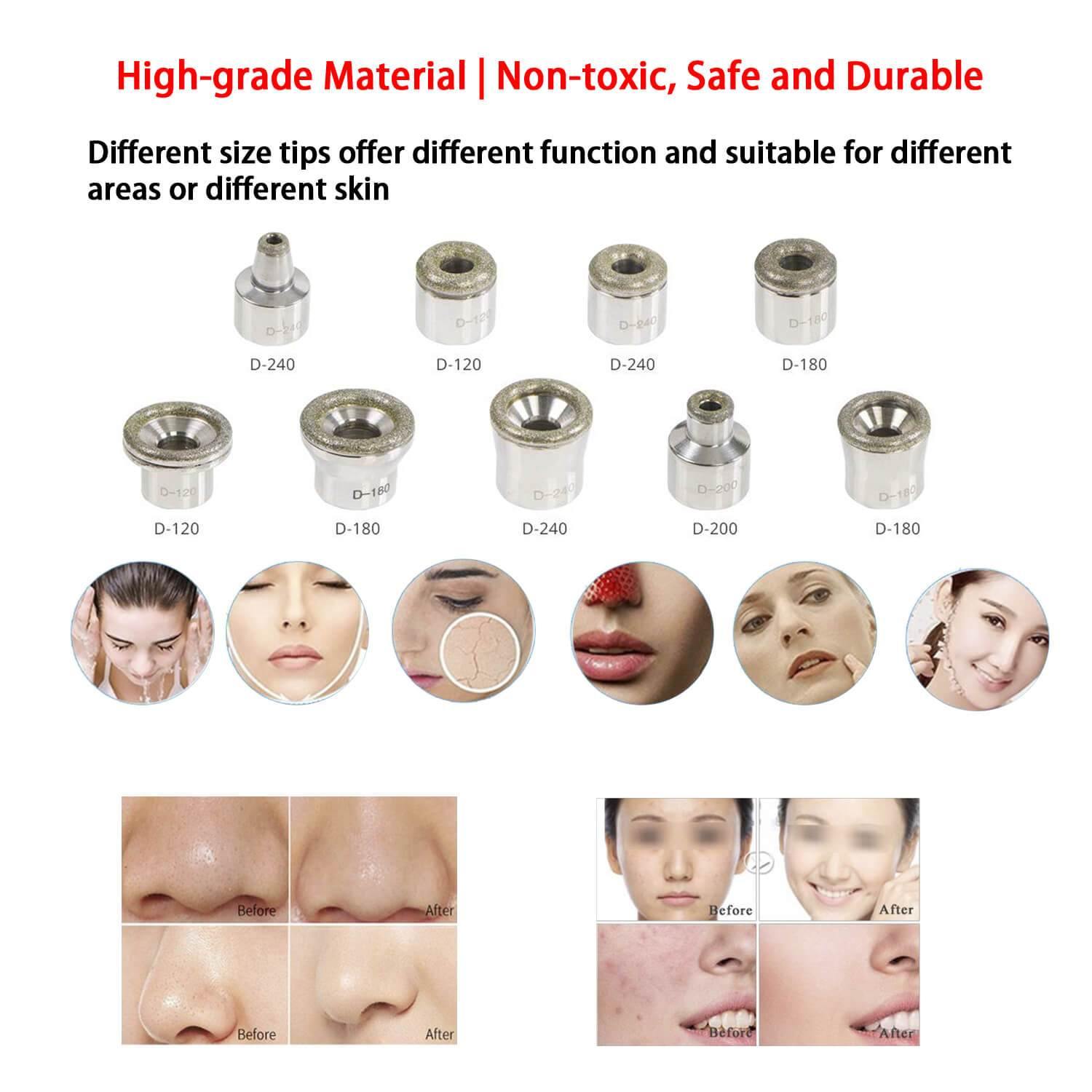 9Pcs Dermabrasion Tips Replacement for Skin Peeling - Lazzybeauty